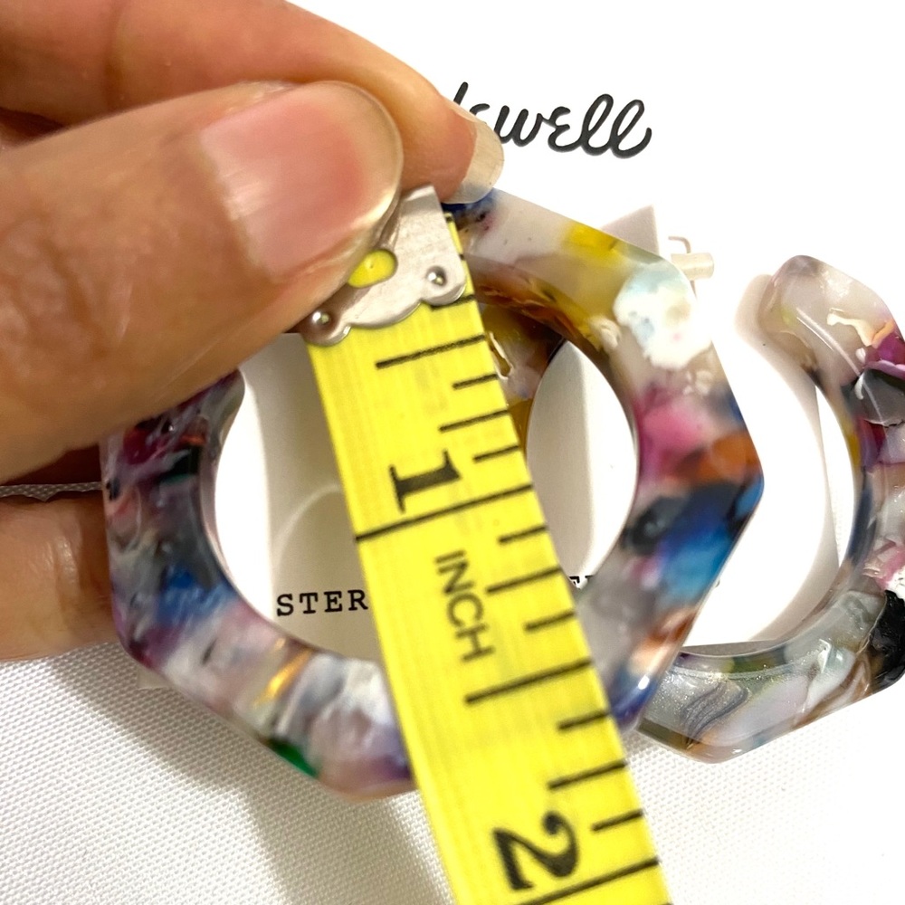 🆕 Madewell Acetate Geometric Hoop Earrings - Picture 4 of 4